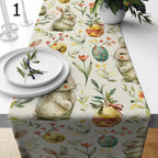 Easter Cute Bunny Table Runners, Spring Easter Bunny Coffee Table Runners, Spring Party Bunny Table Runners, Fun Bunny Table Runners