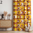 Mid Century Modern Curtain Panels, Retro Curtains, Mcm Curtain, Abstract Retro Style Living Room Curtain, Modern Curtains