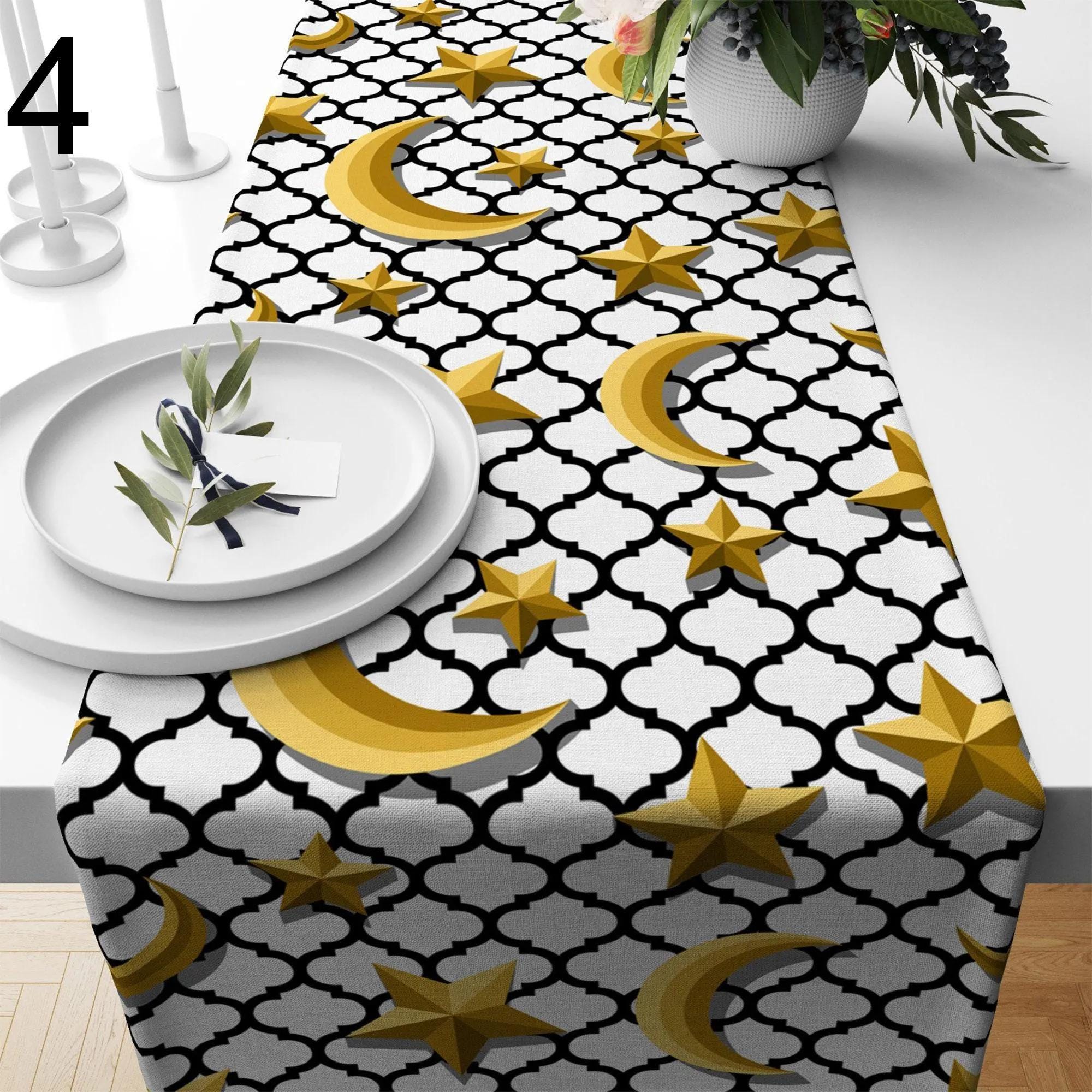 Eid Ramadan Table Runner, Ramadan Table Runner, Islamic Table Runner, Blessed Ramadan Table Decor, Gift for Muslim, Muslim Table Decor