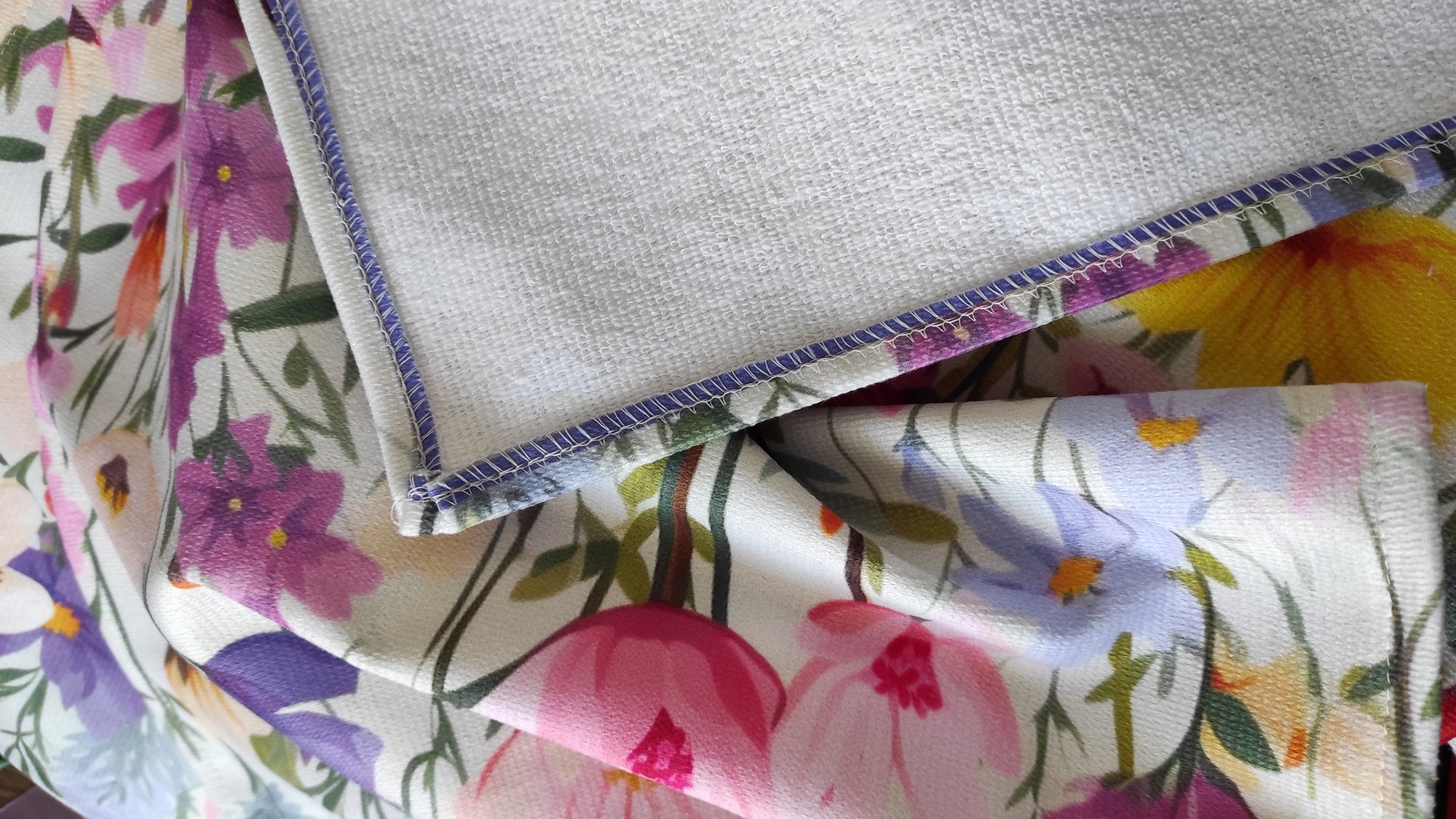 Floral Kitchen Towels, Botanical Dish Towel, Vintage Floral Style Tea Towels, Pink & Purple Flower Hand Towels