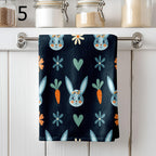Easter Carrot Tea Towels, Happy Easter Tea Towels, Cute Easter Dish Towel, Carrot Kitchen Towels, Easter Hand Towel