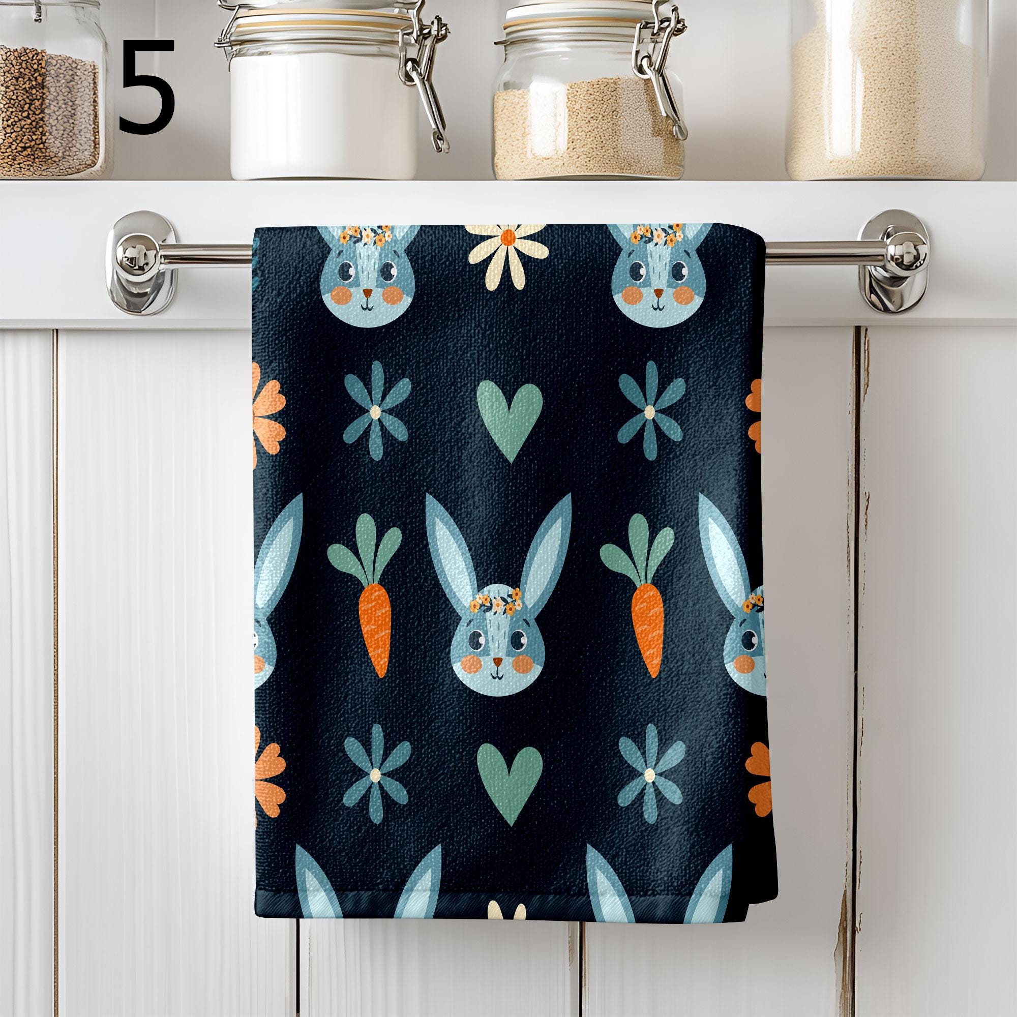 Easter Carrot Tea Towels, Happy Easter Tea Towels, Cute Easter Dish Towel, Carrot Kitchen Towels, Easter Hand Towel