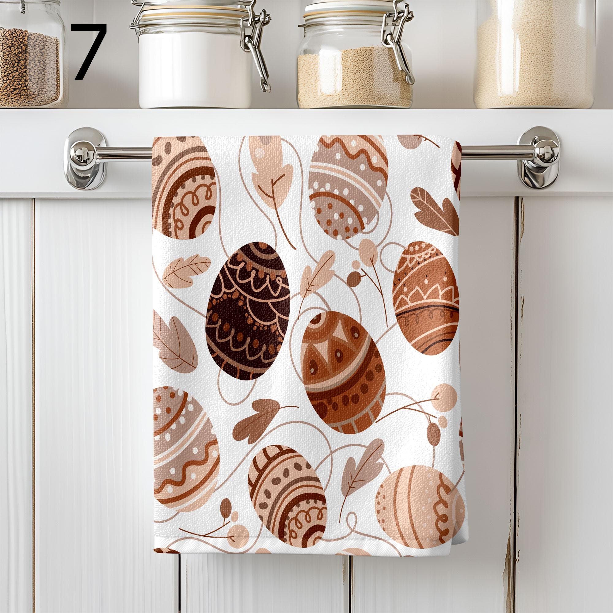 Colorful Eggs Tea Towels, Happy Easter Tea Towels, Easter Eggs Dish Towel, Easter Kitchen Towels, Easter Eggs Hand Towel