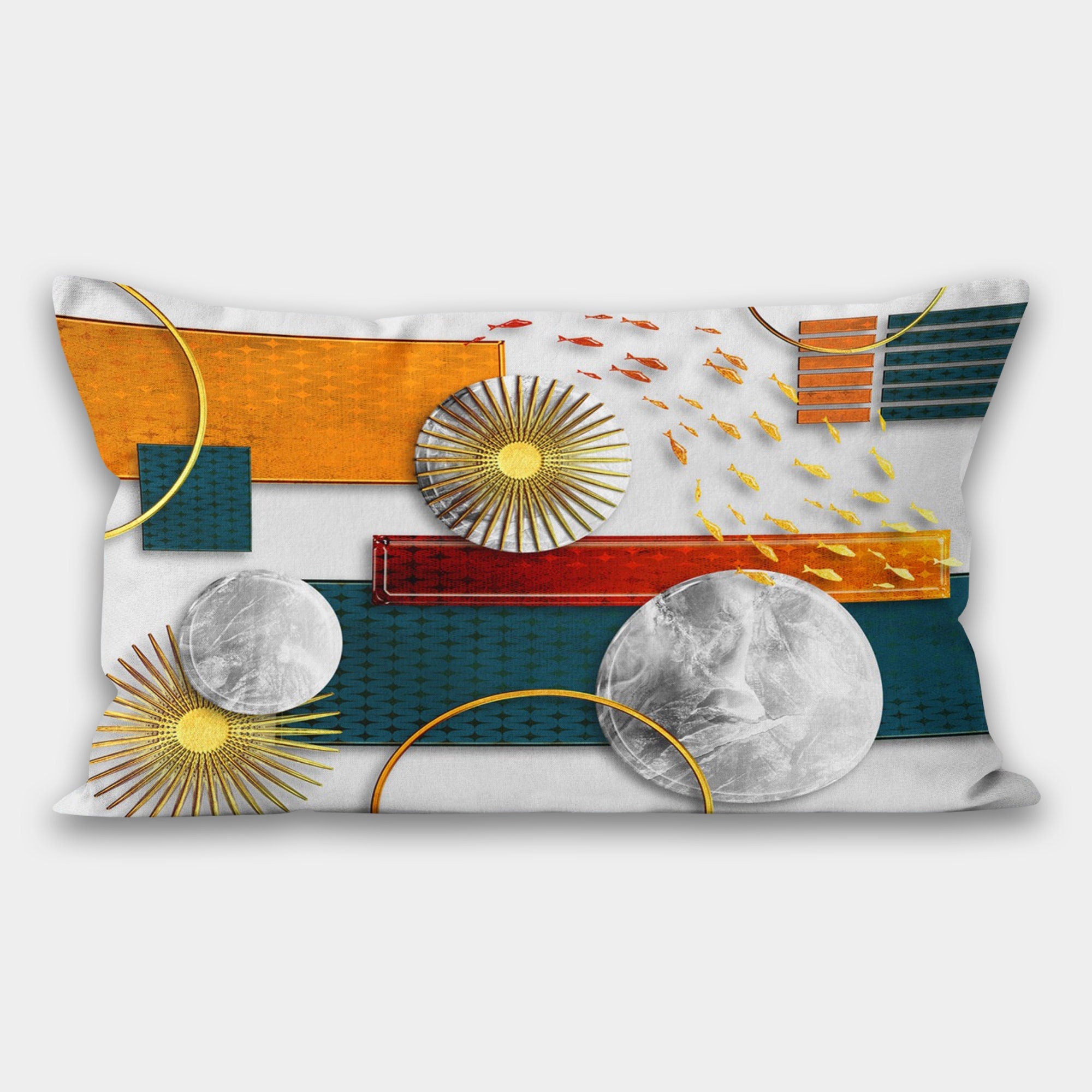 Decorative Pillow Cover,  Elephant Throw Pillow Case, Decorative Pillowcase,  Elephant Cushion, Fishes Pillow, Home Decor