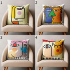Modern Abstract Pillowcase, Face Line Art Abstract Cushion Cover, Boho Abstract Face Line Print Pillowcase, Abstract Throw Pillow Cover