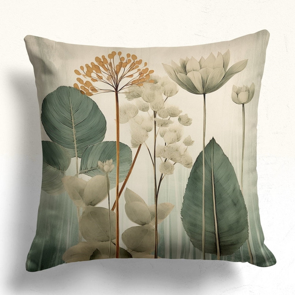 Landscape Abstract Pillow Cover, Boho Floral Abstract Pillowcase, Painting of a Landscape Pillow Case, Abstract Boho Throw Pillow Covers,