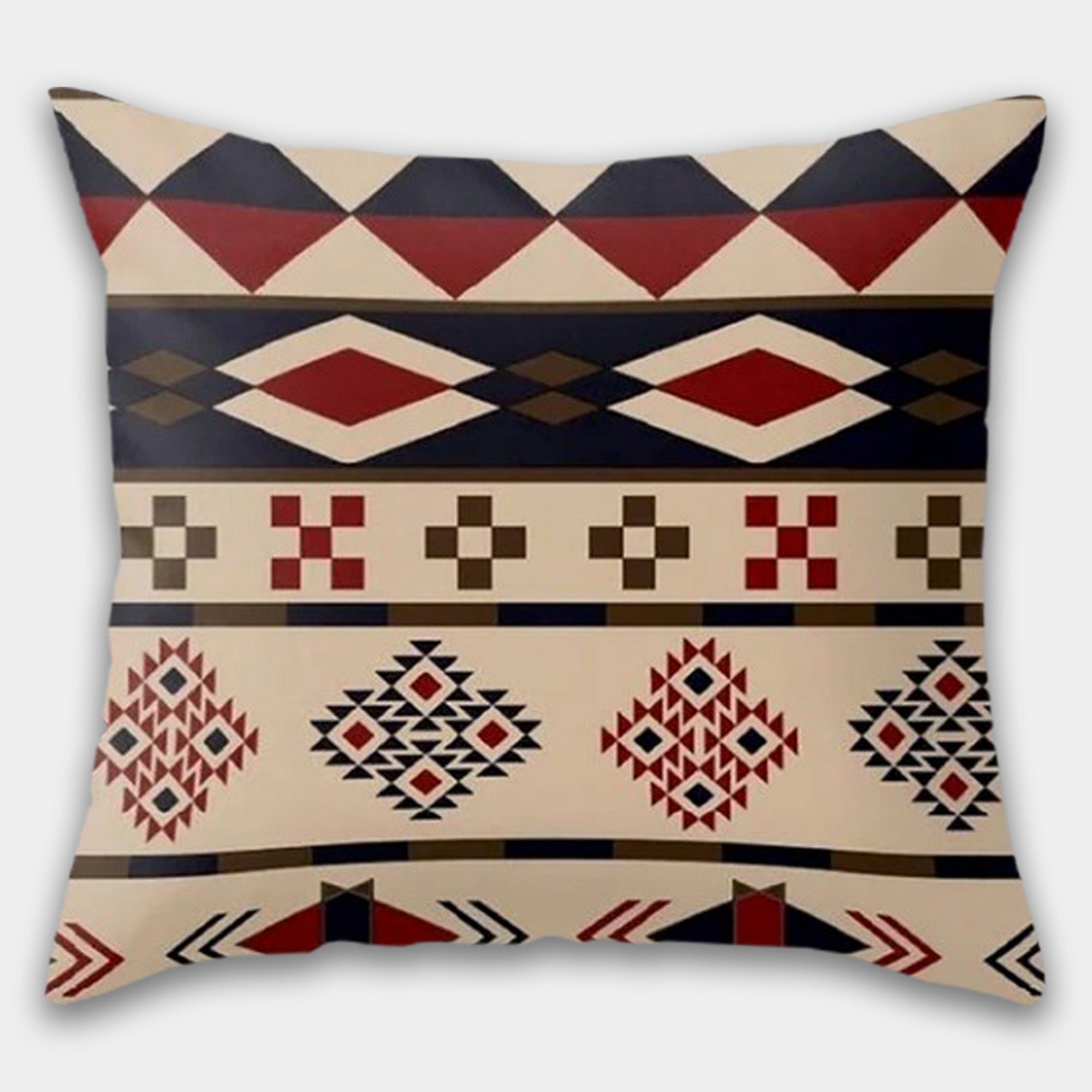 Southwestern Geometric Pillow Covers, Tribal Boho Throw Pillow, Native Style Cushion Covers, Aztec Rustic Home Decor