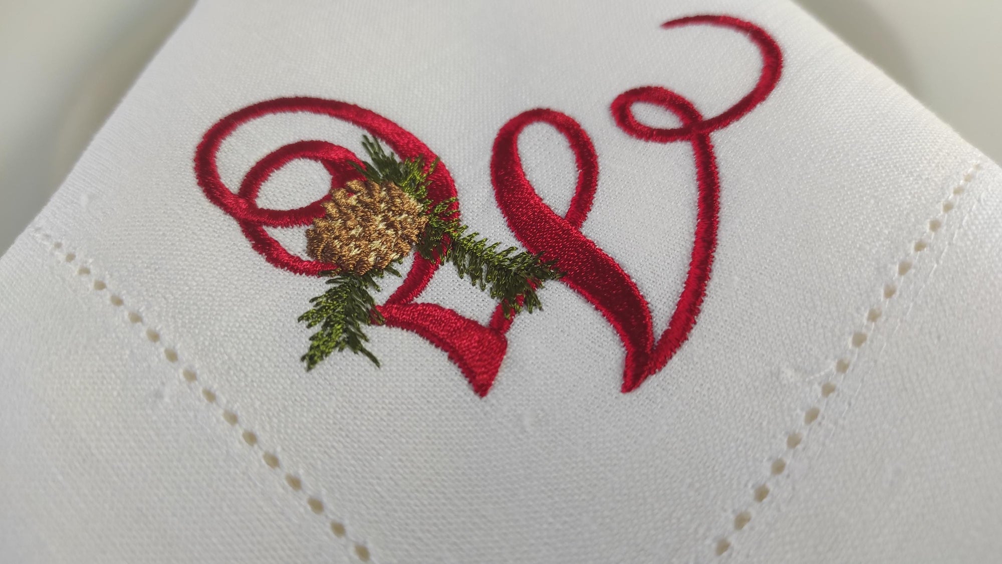 Christmas Monogrammed Napkins, Personalized  Linen Napkins, Xmas Monogrammed Napkins, Christmas Custom Linen Napkin