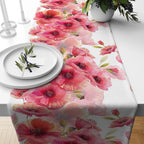 Butterfly Table Runner, Pink Floral Table Runner, Flowers Print Table Runner, Purple Table Runner, Print Table Runner, Table Runner