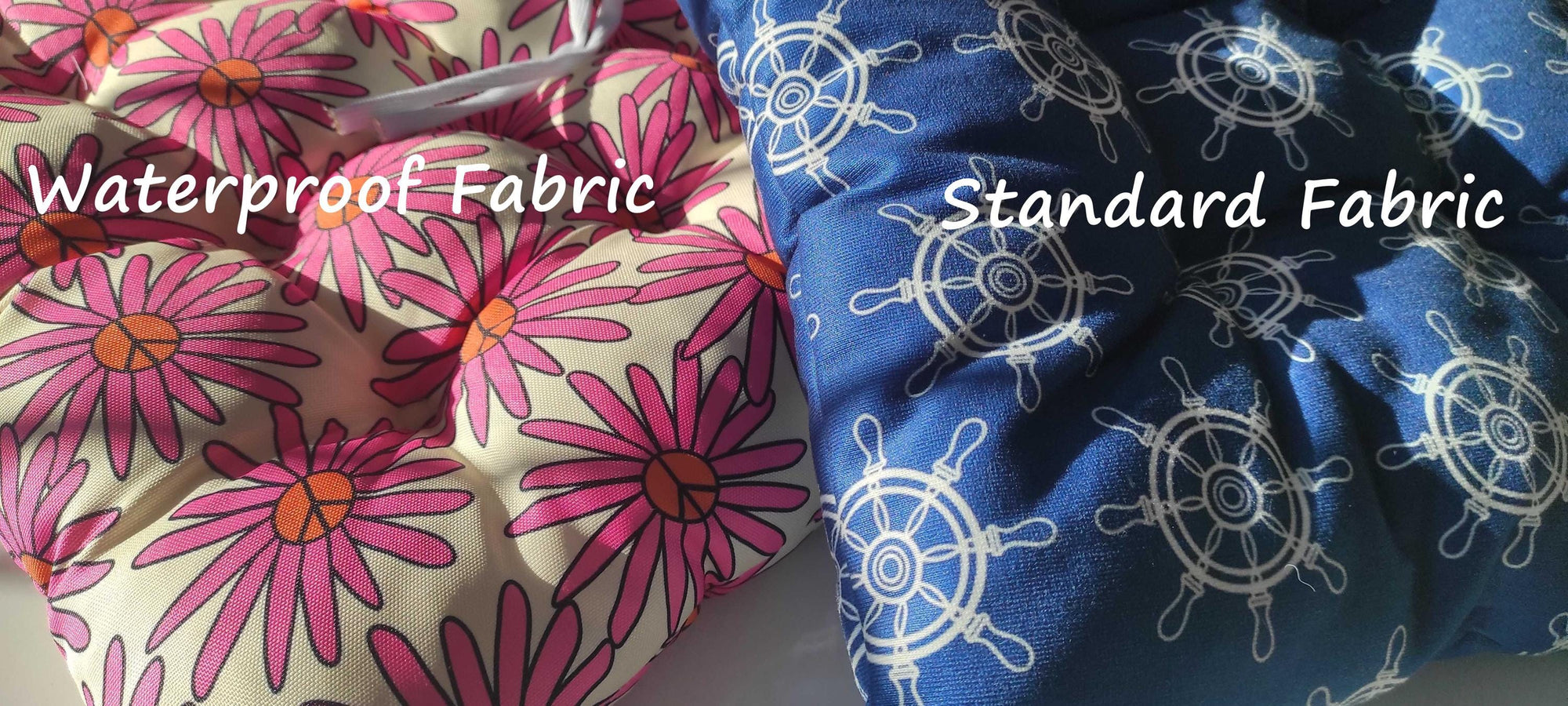Floral Square Chair Pad, Daisy Flowers Chair Cushion with Ties, Floral Style Patio Chair Cushions, Colorful Floral Chair Pads