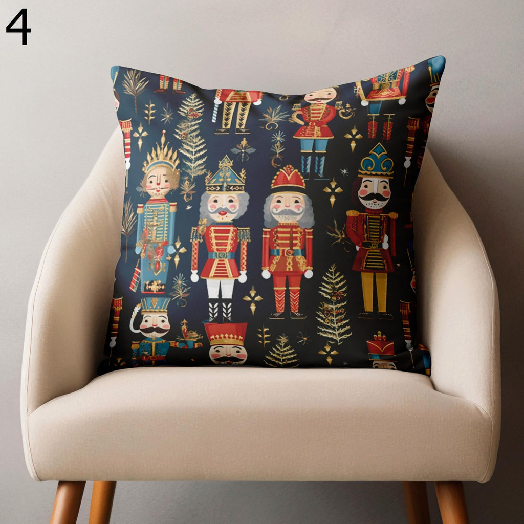 Christmas Nutcracker Soldier Cushion Covers, Noel Nutcracker Cushion Covers, Xmas Nutcracker Soldier Pillow Cover, Noel Cute Pillow Cover