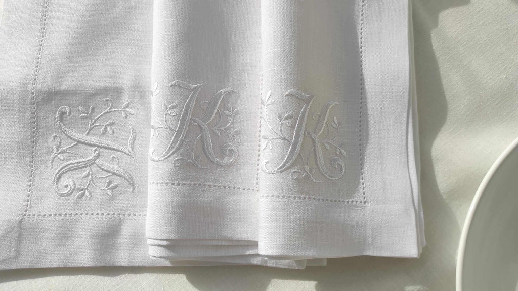 Monogrammed Linen Napkins, Personalized Linen Napkins, Custom Linen Napkins, Letter Monogrammed Linen Napkins, Wedding Monogrammed Napkins