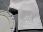 Nautical Linen Napkins, Coral Linen Napkins, Yacht Table Napkins, Beach House Linen Napkins, Nautical Wedding Linen Napkins, Ocean Napkins