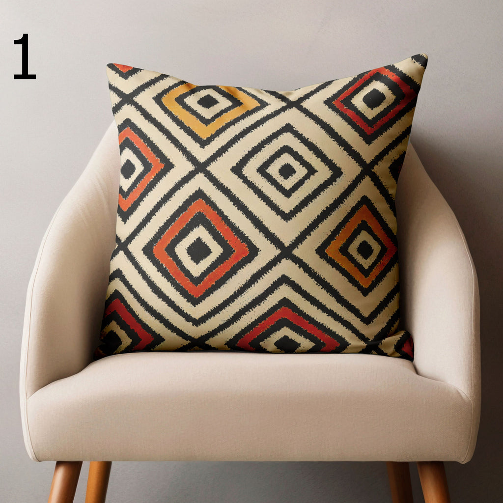 African Pillow Covers, African Mudcloth Digital Print Cushion Cover, African Ethnic Pillowcase, Ethnic African Throw Pillow Covers