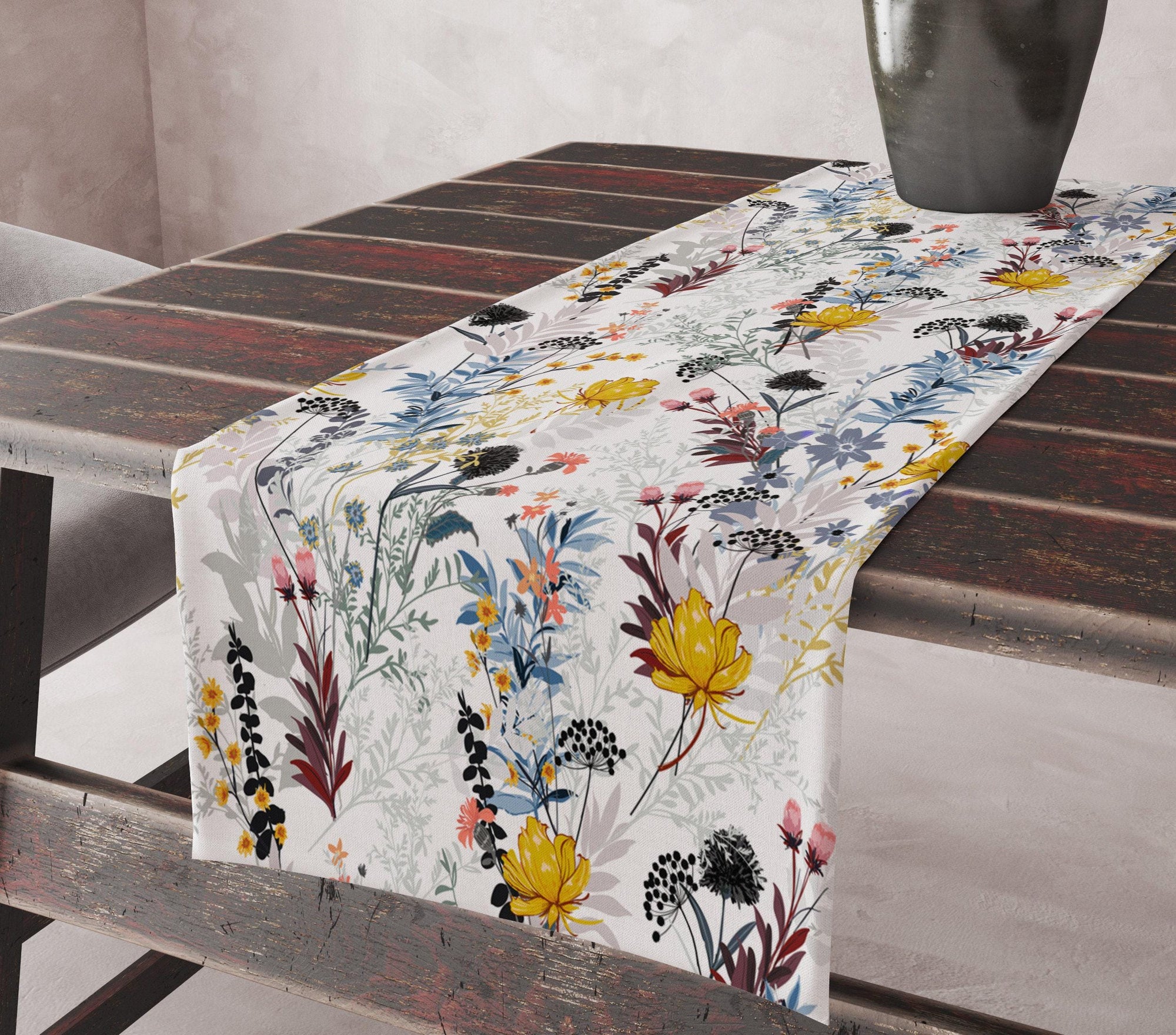 Colorful Floral Table Runners, Floral Table Runners, Spring Flowers Table Runner, Floral Printed Table Runner, Floral Table Decor Runner
