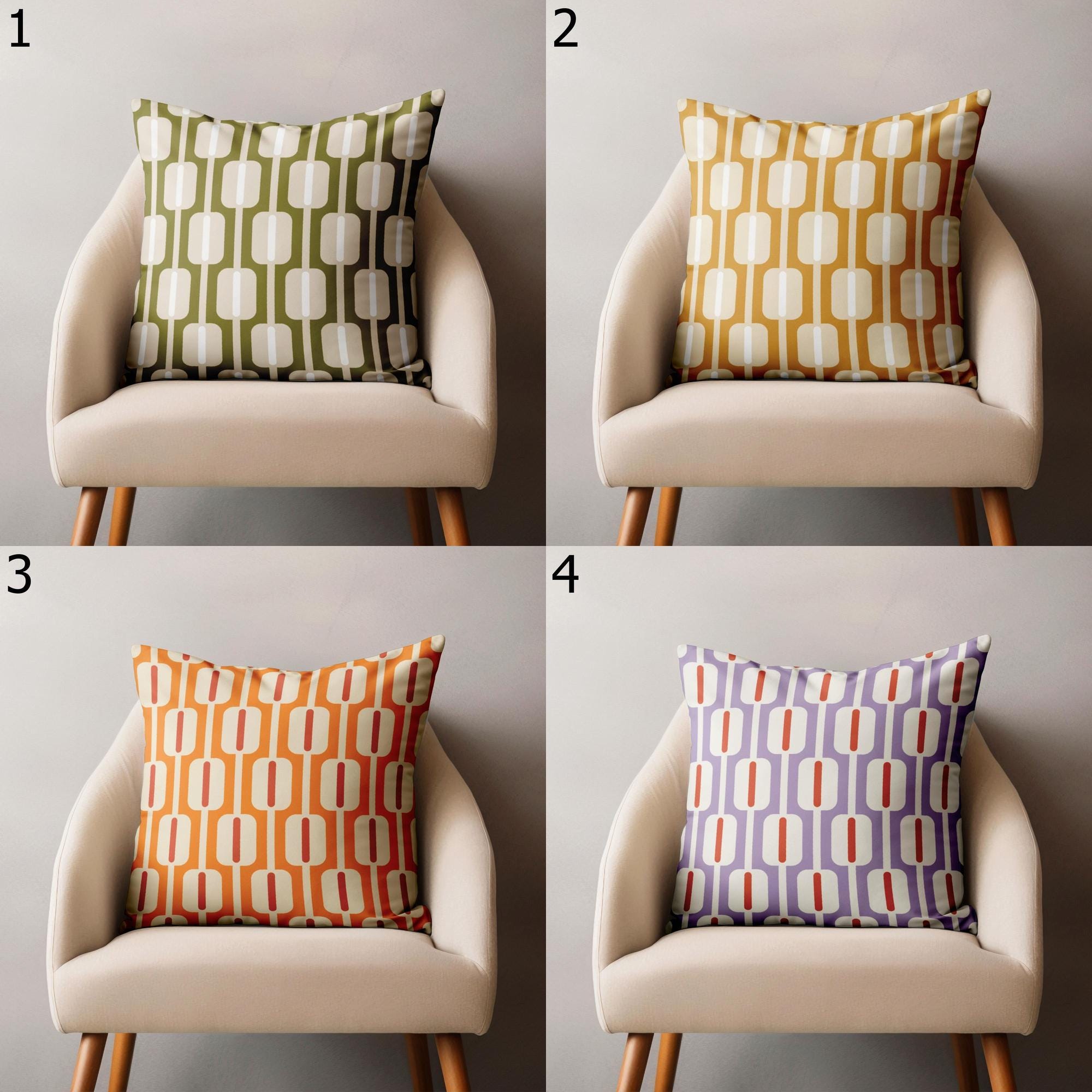 Retro Pillow Covers, Vintage 70s Retro Pillow Cover, Mid Century Pillowcase, Retro Geometric Abstract Cushion Cover, Retro Home Decor