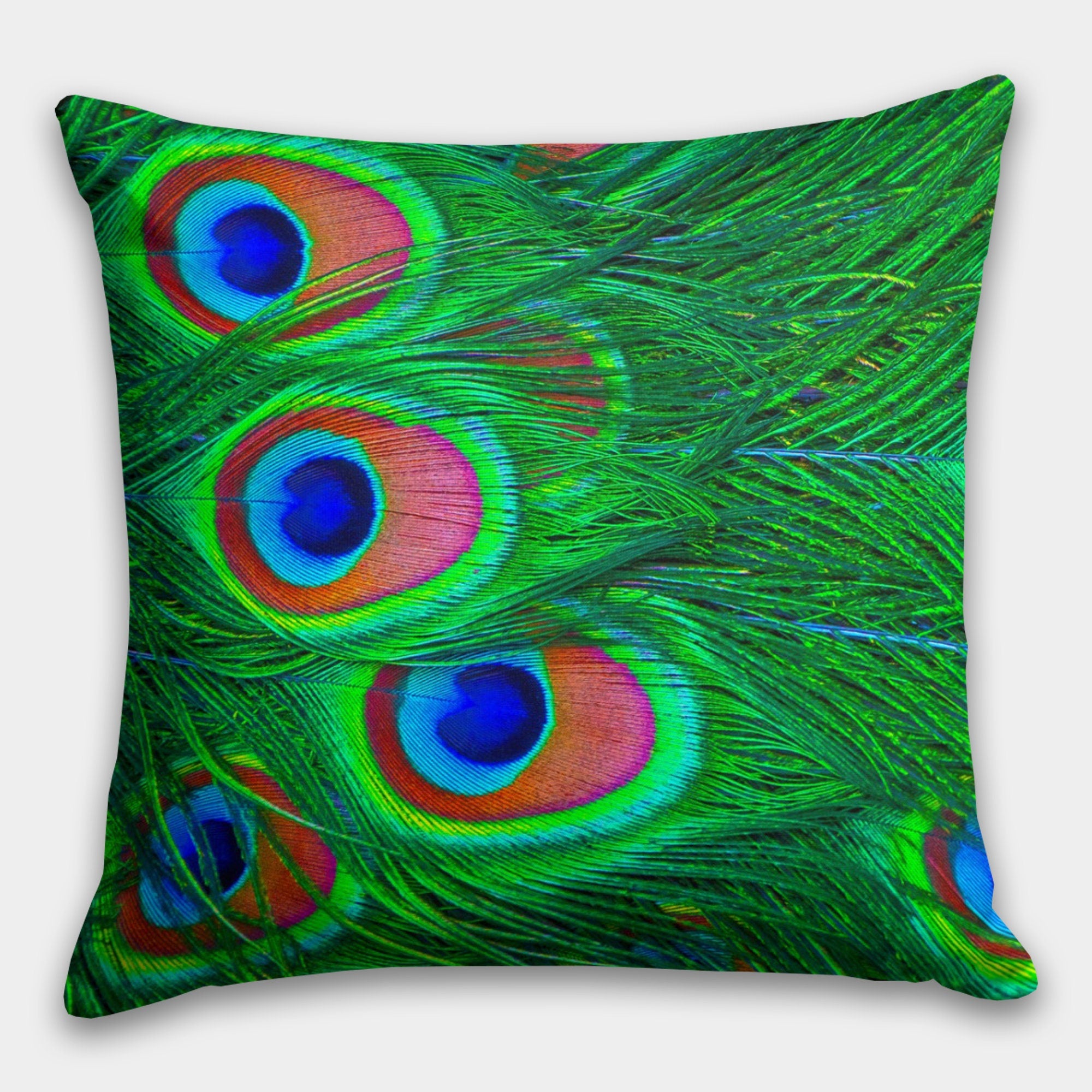 Christmas Home Decor Peacock Pillow Case, Peacock Throw Pillow Cover, Peacock Feather Pillow Covers, Peacock Feather Cushion Covers