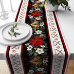Christmas Flowers Table Runner, Christmas Red Berry Table Runner, Xmas Table Runner, Christmas Party Table, Christmas Gift