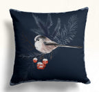 Winter Cute Birds Pillow Covers, Xmas Animals Throw Pillow Cover, Winter Holly Pillowcase, Christmas Pillow Case, Winter Animals Pillow