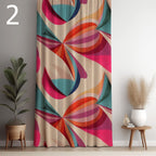 70s Retro Curtain Panels, MCM Grommet Curtain, Mid Century Modern Print Drapes, Retro Vintage Curtains, 80s Retro Window Curtains