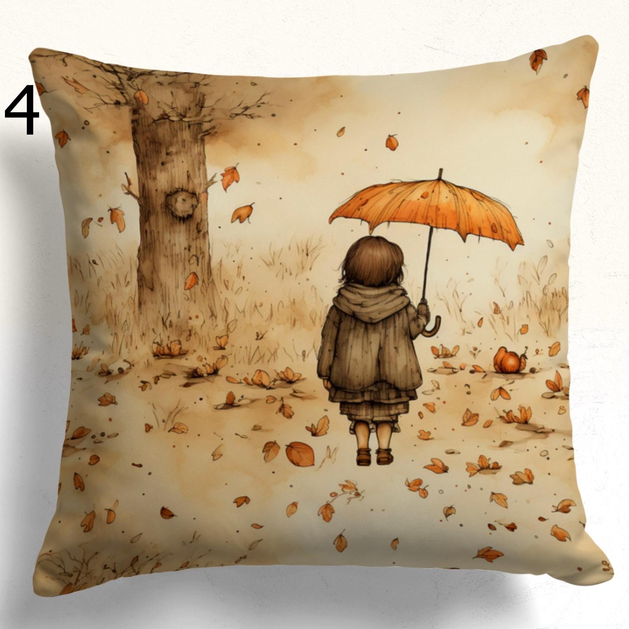 Fall Pillow Covers, Autumn Print Pillowcase, Fall Dry Leaves Cushion Cover, Fall Abstract Leaves Pillow Case, Fall Home Decor Pillowcase