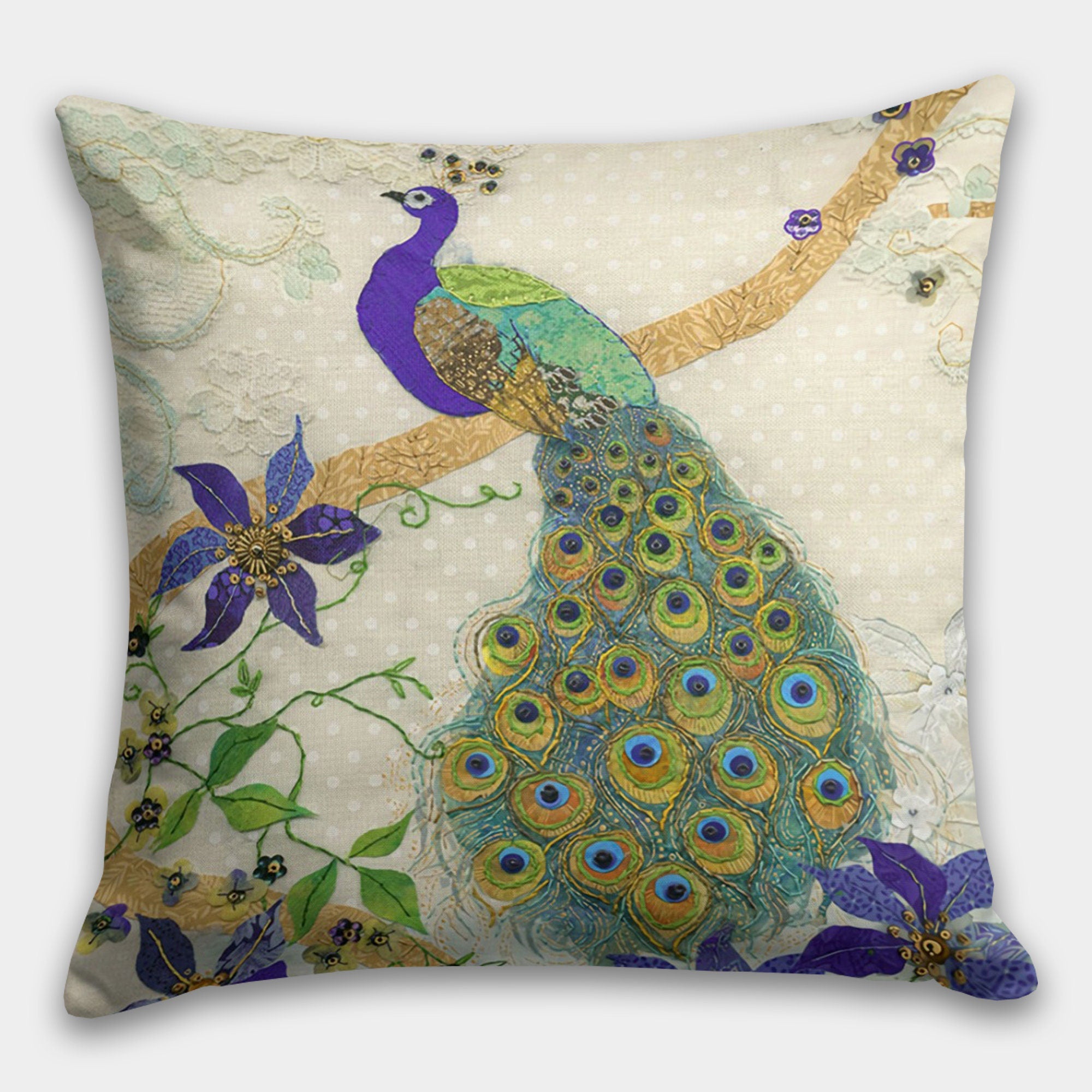Christmas Home Decor Peacock Pillow Case, Peacock Throw Pillow Cover, Peacock Feather Pillow Covers, Peacock Feather Cushion Covers