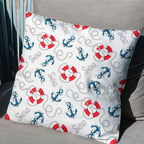 Nautical Anchor Rudder Waterproof Pillow Covers, Outdoor Anchor Waterproof Cushion Cover, Outdoor Water Resistant Pillowcase
