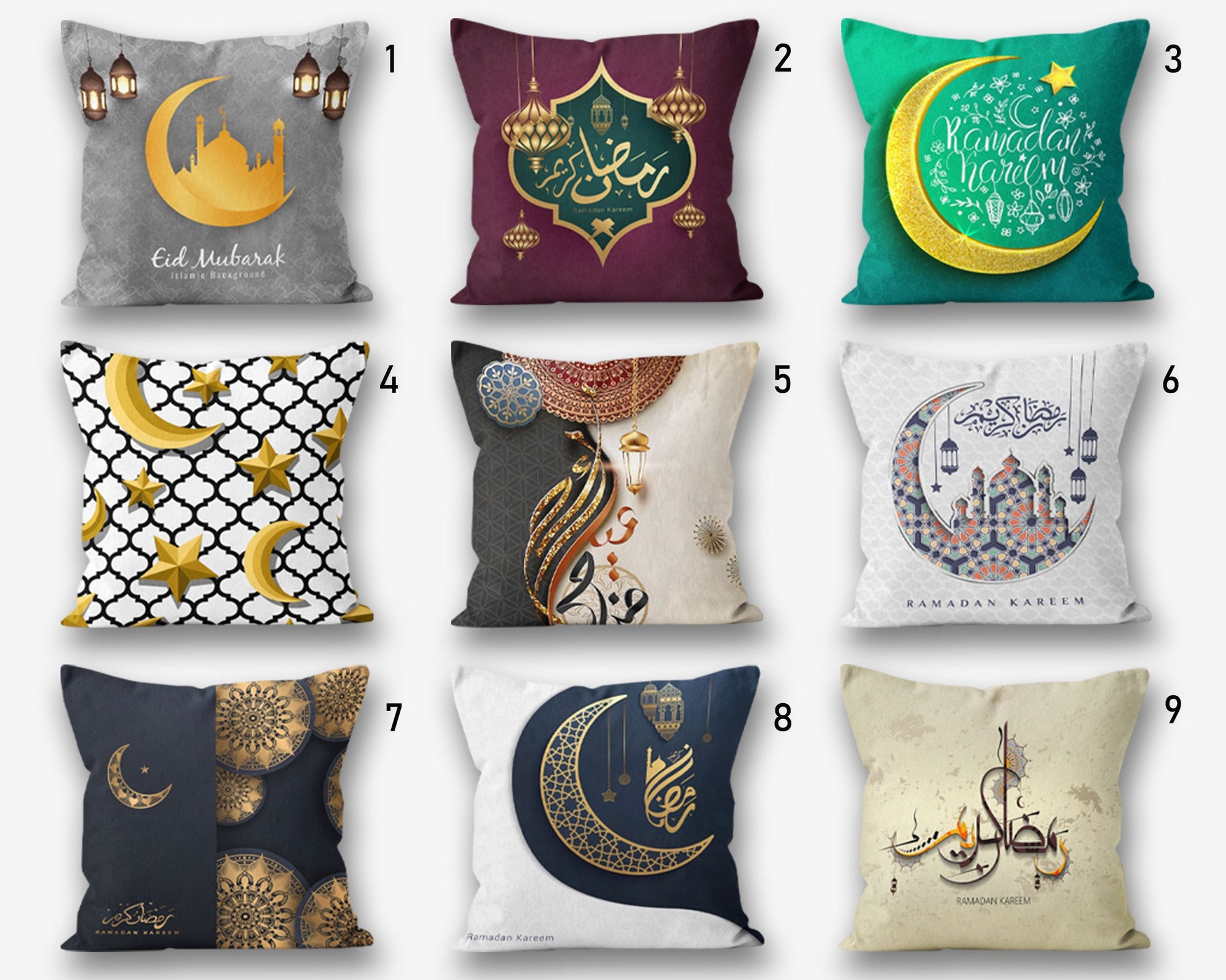 Ramadan Kareem Throw Pillow Covers, Ramadan Pillow Cover, Islamic Cushion Case, Ramadan Gifts for Muslims, Ramadan Decoration Cushion Pillow