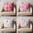 Valentine's Day Pillow Covers, Cute Valentine Throw Pillow Covers, Red Heart Pillow Cover, Love Cushion Covers, Valentine's Day Home Decor