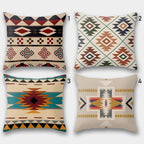 Southwestern Geometric Pillow Covers, Tribal Boho Throw Pillow, Native Style Cushion Covers, Aztec Rustic Home Decor