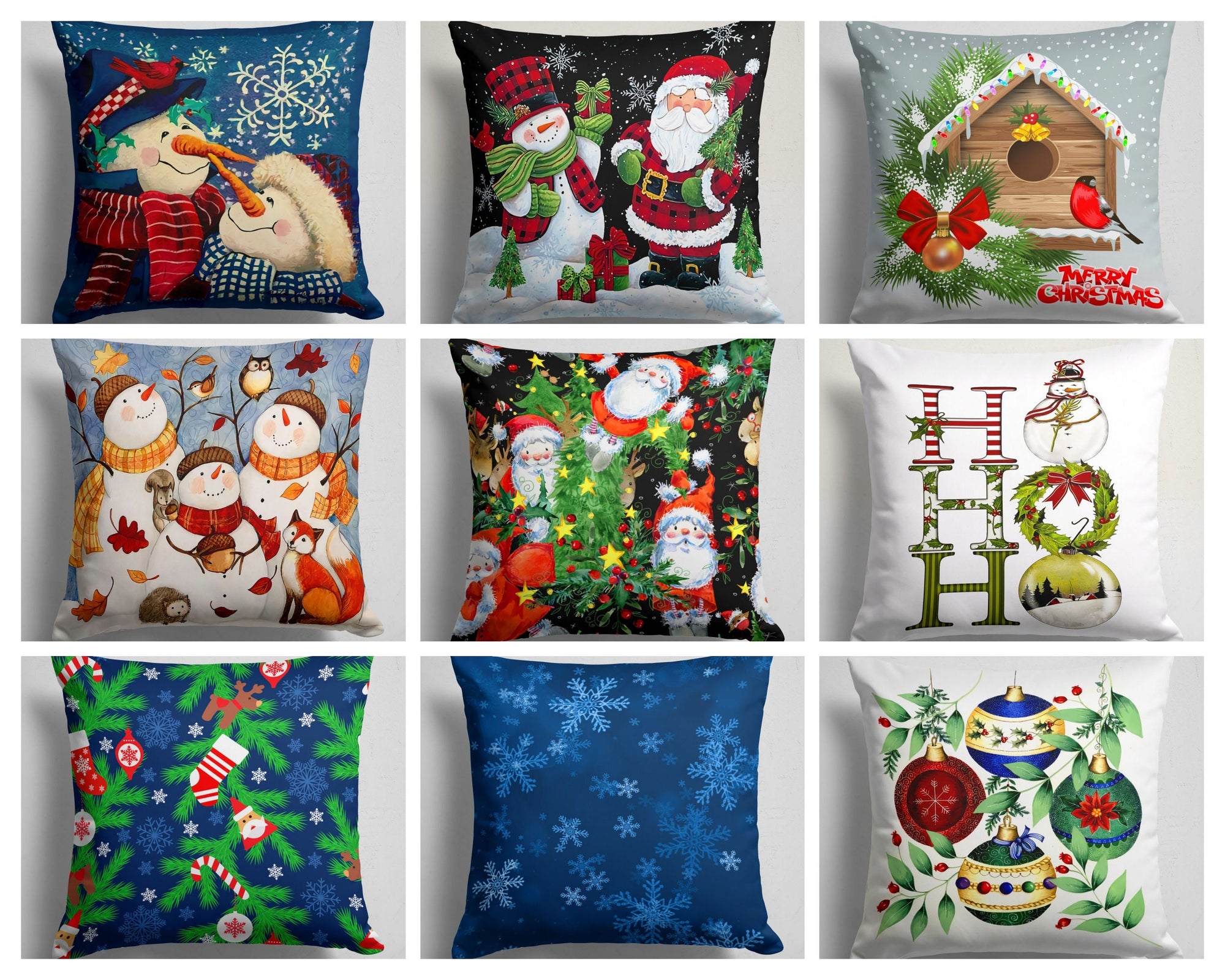 Christmas Pillowcase, Xmas Holiday Throw Pillow, Christmas Pillow Cover, Xmas Holiday Decor, Christmas Decor, New Year's Gift