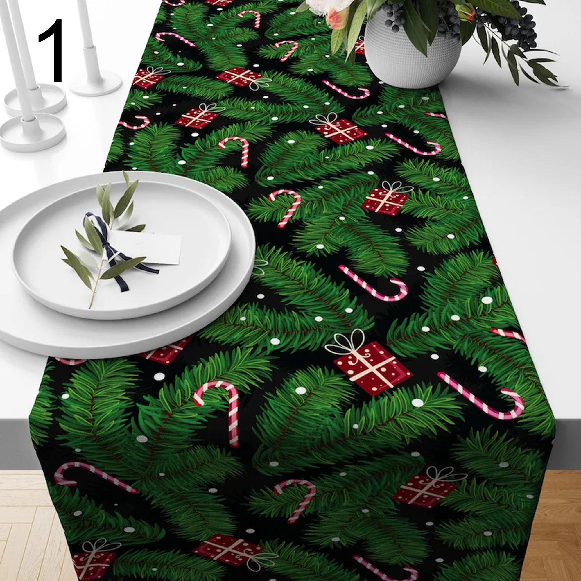 Christmas Table Runner, Christmas Table Decoration, Green Table Runner, Xmas Table Runner, Christmas Party Table, Christmas Gift