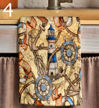 Sailor Tea Towels, Vintage Sailing Ship Dish Towel, Nautical Kitchen Towels, Nautical Hand Towels, Old Sailboat Kitchen Fingertip Towels