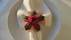 Christmas Mistletoe Napkin Ring, Christmas Buffalo Plaid Berry Napkin Rings, Holly Napkin Ring, Christmas Table Decor, Xmas Napkin Holder