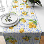 Lemon Table Runners, Yellow Lemon Table Runner, Kitchen Lemon Tablecloth, Lemon Kitchen Dining Table Runners