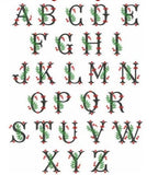 Personalized Christmas Napkins, Holly Misletoe Linen Napkins, Xmas Linen Napkins, Holly Monogrammed Linen Napkins