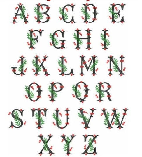 Personalized Christmas Napkins, Holly Misletoe Linen Napkins, Xmas Linen Napkins, Holly Monogrammed Linen Napkins