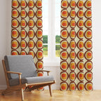 Retro Curtains, Mid Century Modern Window Curtains, 70s Retro Orange Curtain, MCM Curtain, Retro Vintage Print Drapes, 60s, 80s Curtains