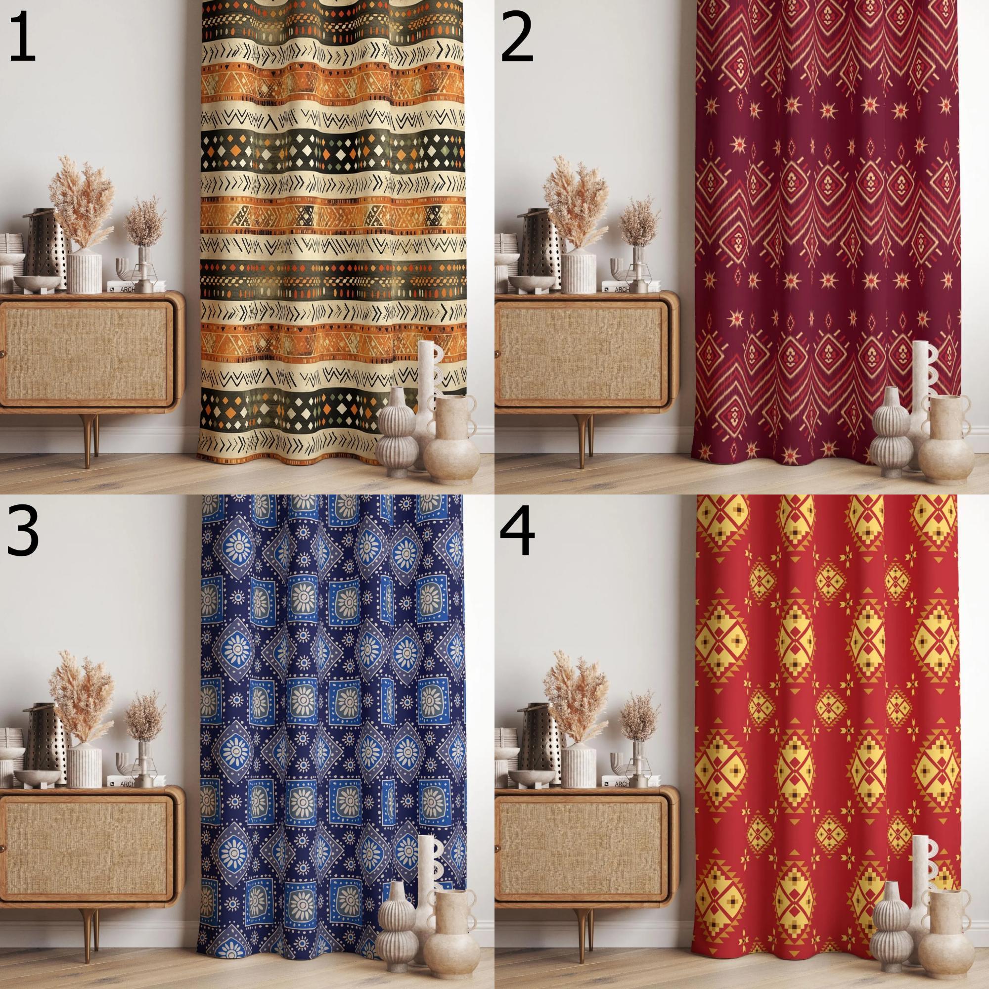 Ethnic Curtains, Southwestern Style Curtain, Western Rug Window Printed Curtain, Authentic Southwest Drapes Panel