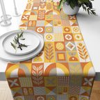 Orange Mid Century Modern Table Runner, Retro Table Runner, Mcm Table Runner, Retro Party Table Decor, 70s Table Decor, 80s Table Runners