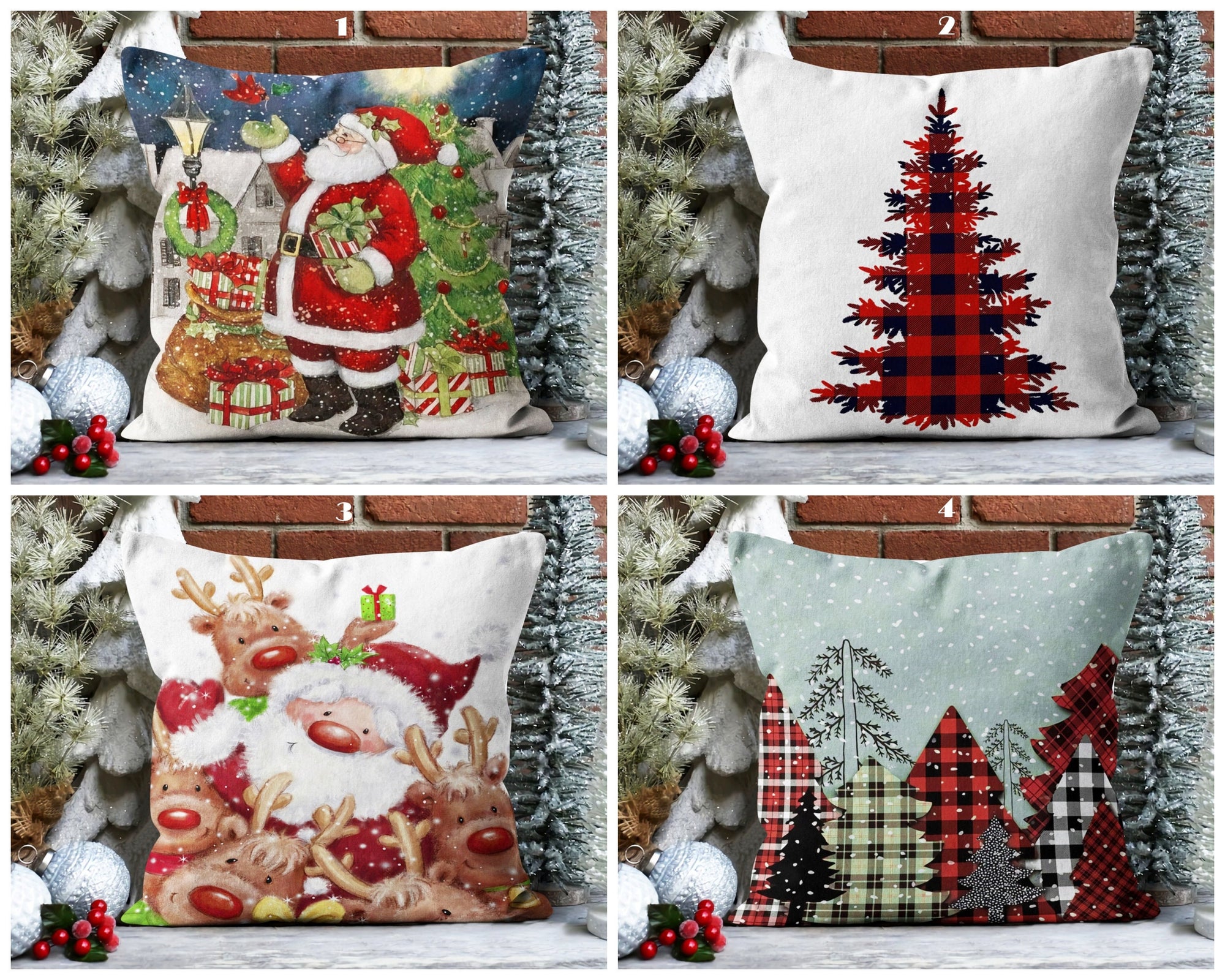 Christmas Pines Pillow Covers, Xmas Holiday Pillow, Christmas Snowman Pillowcase, Cute Snowman Christmas Pillow, Christmas Pillowcase