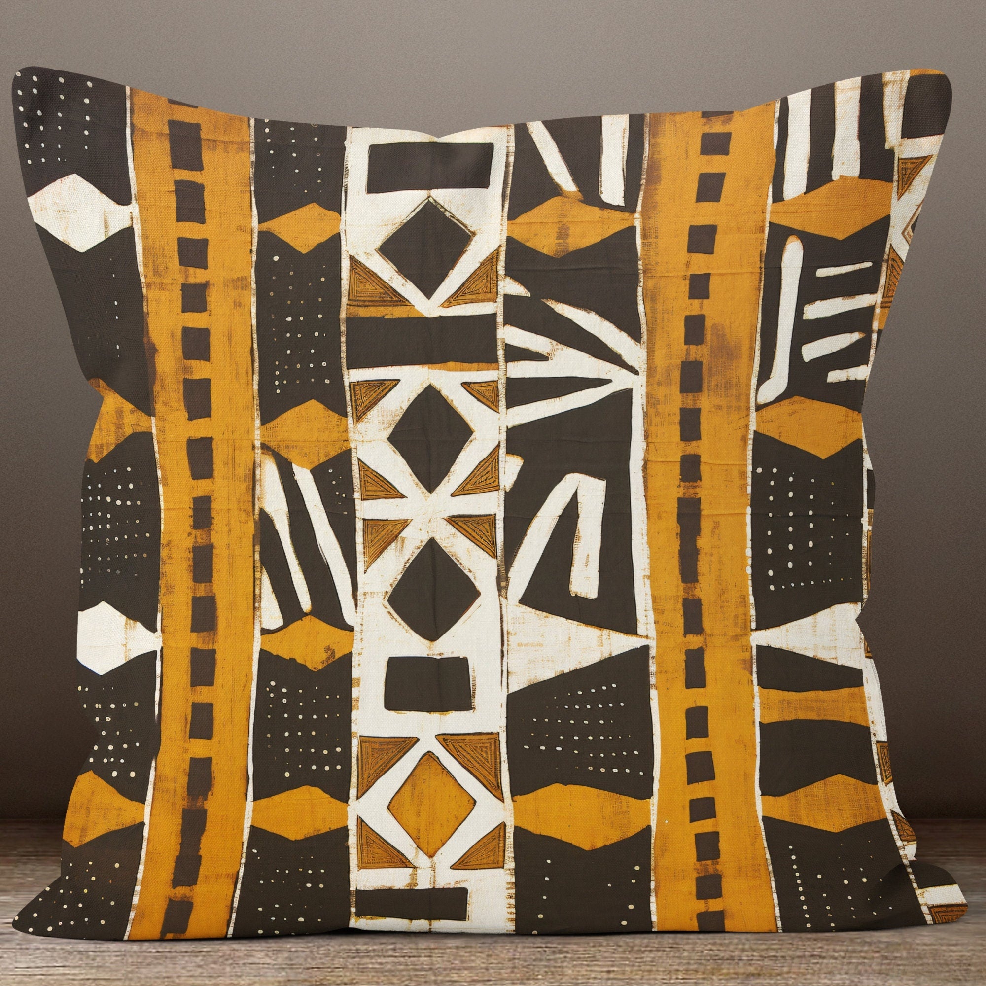 Mudcloth Pillow Covers, African Mudcloth Digital Print Cushion Cover, African Ethnic Pillowcase, Ethnic African Throw Pillow Covers
