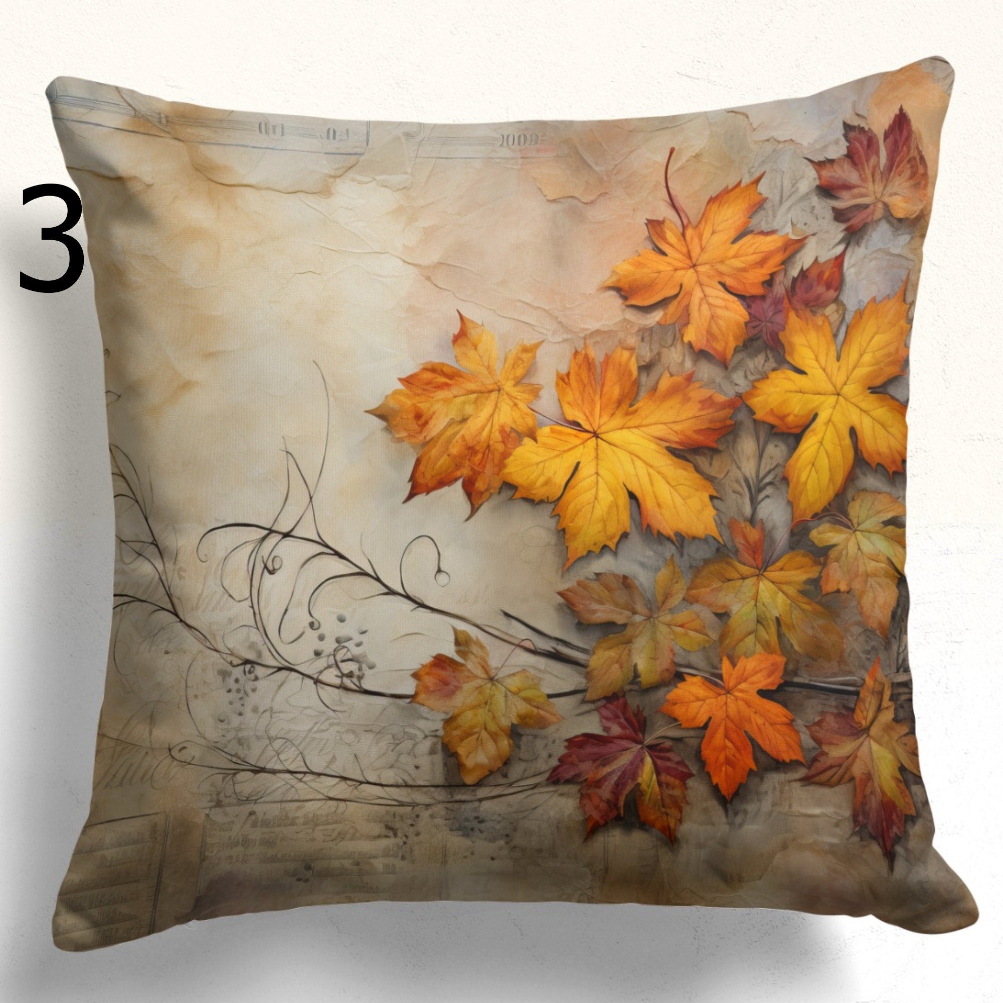 Fall Leaves Cushion Cover, Autumn Pillow Covers, Autumn Throw Pillow Cover, Autumn Gift, Fall Dry Leave Pillowcase, Fall Home Decor