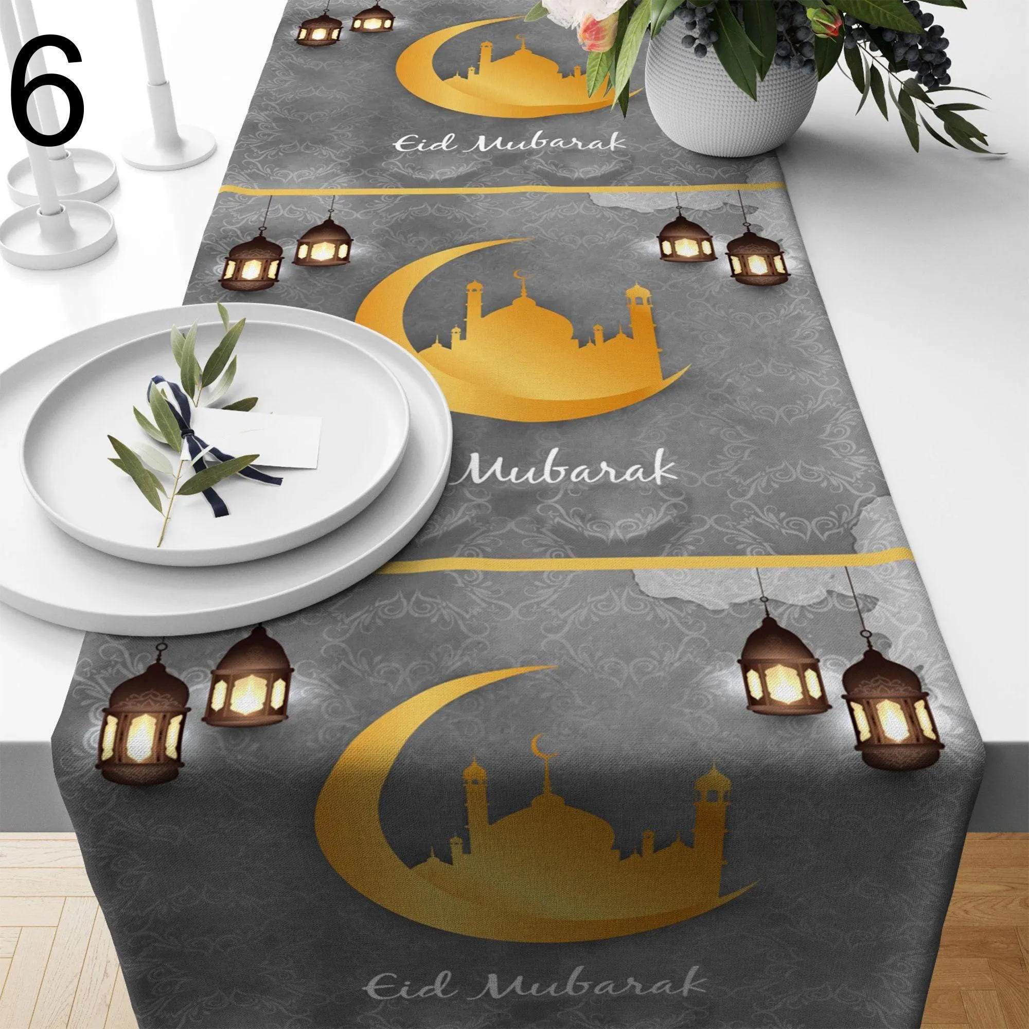 Eid Ramadan Table Runner, Ramadan Table Runner, Islamic Table Runner, Blessed Ramadan Table Decor, Gift for Muslim, Muslim Table Decor
