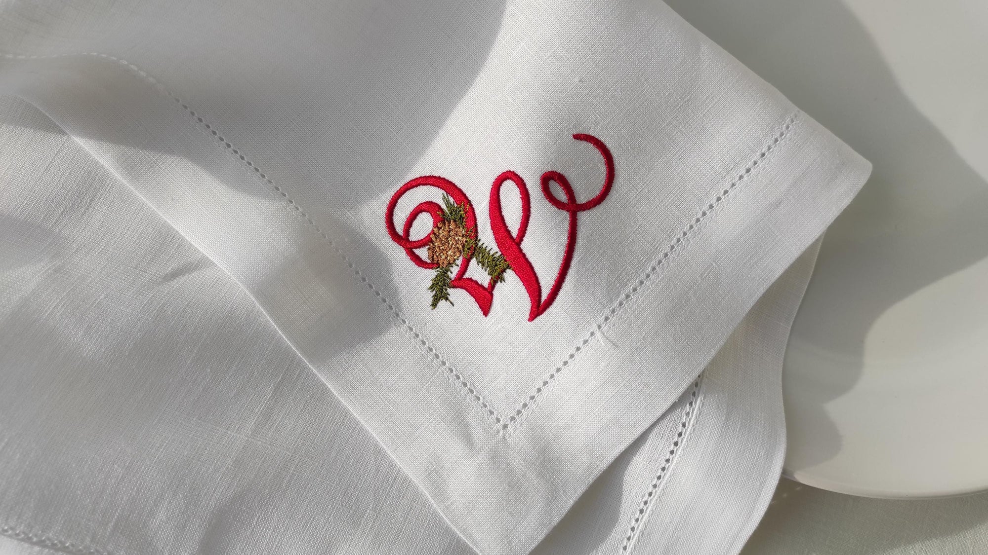 Christmas Monogrammed Napkins, Personalized  Linen Napkins, Xmas Monogrammed Napkins, Christmas Custom Linen Napkin