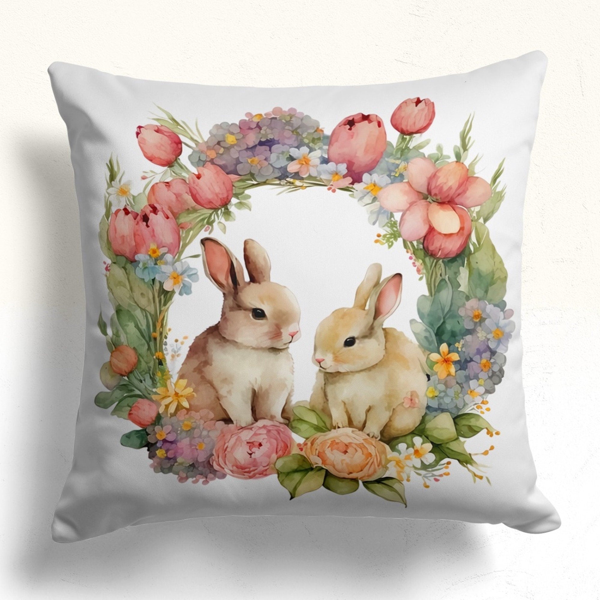 Easter Bunny Pillow Covers, Spring Rabbit Pillowcase, Bunny Pillow Case, Colorful Easter Pillow Case, Easter Gifts, Rabbit Easter Pillowcase