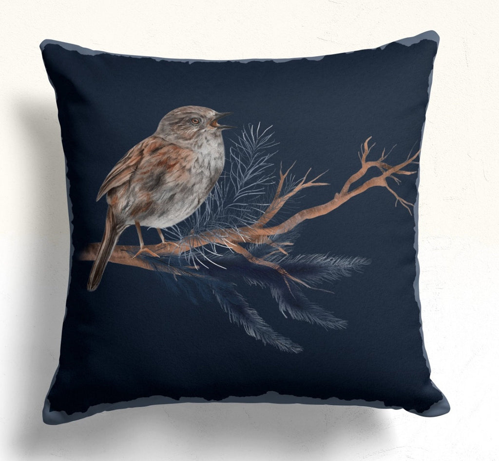 Winter Cute Birds Pillow Covers, Xmas Animals Throw Pillow Cover, Winter Holly Pillowcase, Christmas Pillow Case, Winter Animals Pillow