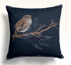 Winter Cute Birds Pillow Covers, Xmas Animals Throw Pillow Cover, Winter Holly Pillowcase, Christmas Pillow Case, Winter Animals Pillow