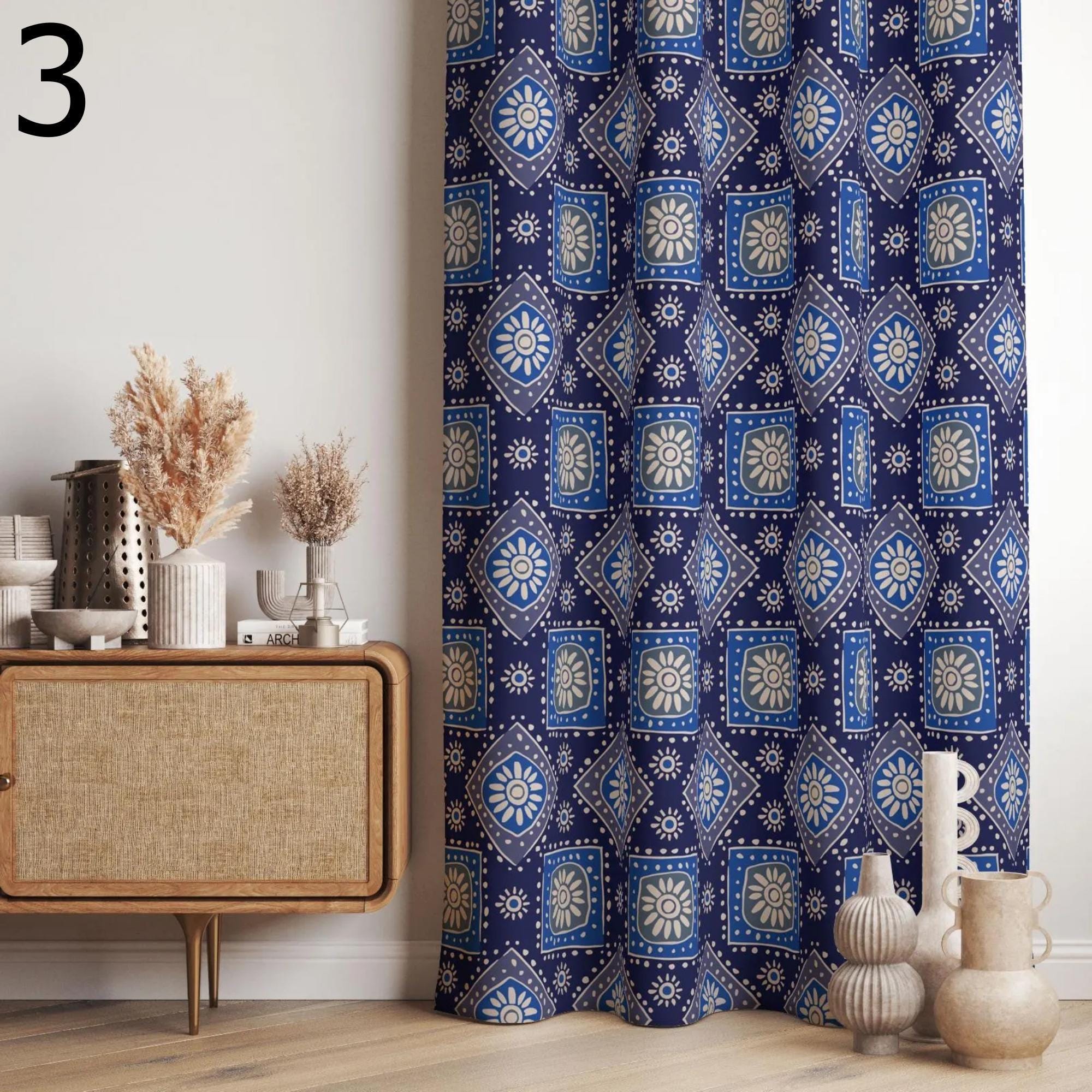 Ethnic Curtains, Southwestern Style Curtain, Western Rug Window Printed Curtain, Authentic Southwest Drapes Panel