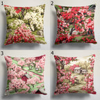 Spring Trees Floral Throw Pillow Cover, Fruit Tree Flowers Pillow Covers, Farmhouse Pink Flowers Cushion Covers, Spring Flowers Pillowcases